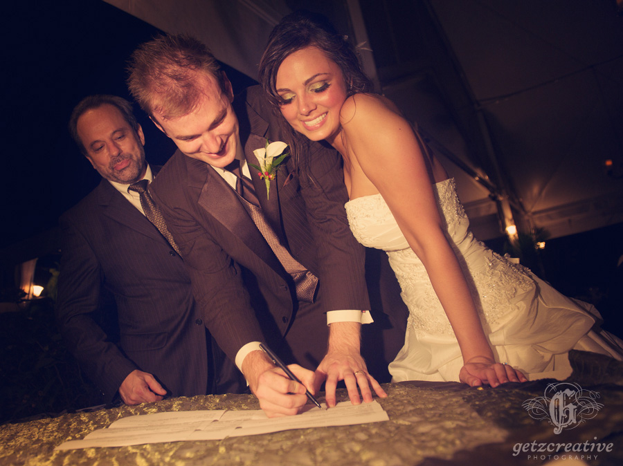 Bride and Groom Signing Marriage Certificate - Wedding Photography - Greenville South Carolina