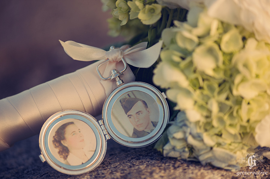 antique locket and bouquet cliffs at glassy - wedding photography