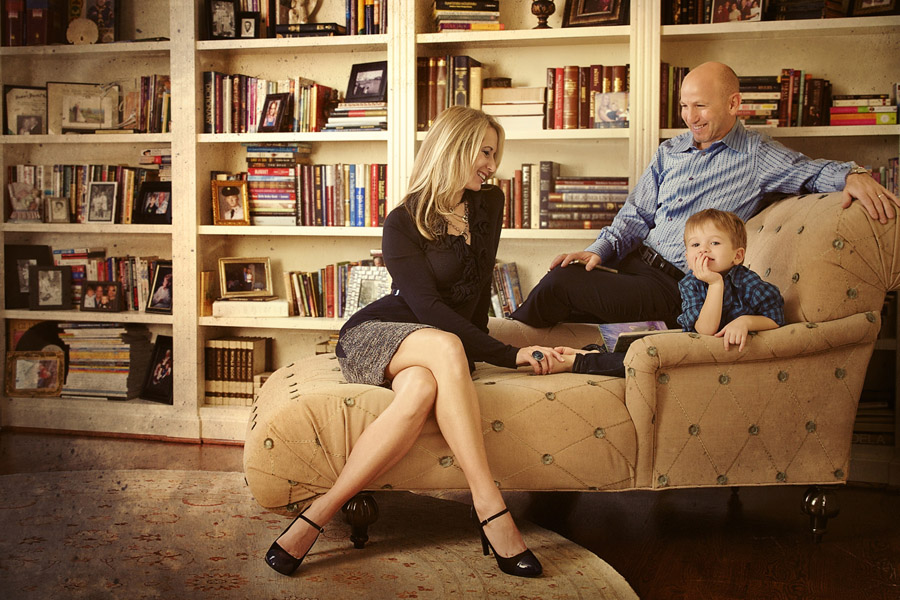 Family lounging in living room | Getz Creative Location Family Photo Session | Greenville, South Carolina